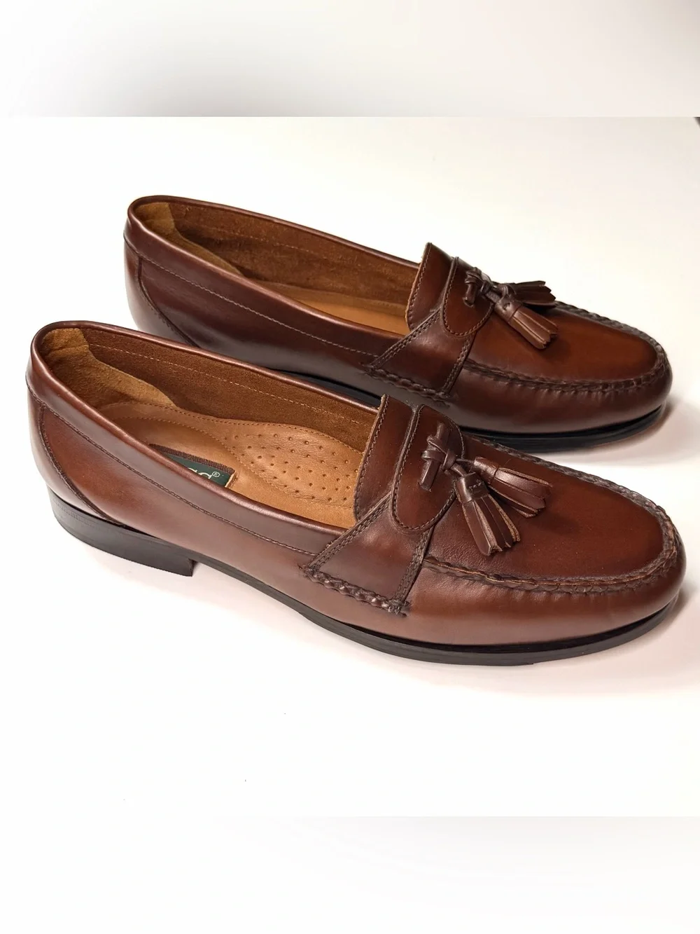 Bass Men's Brown Leather Tassel loafers Shoes Size - 12 M